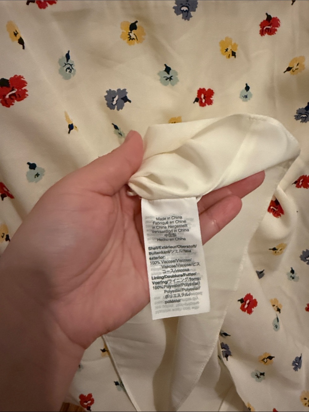 Madewell Cream Floral V-Neck Short Sleeve Dress - Picture 4 of 4